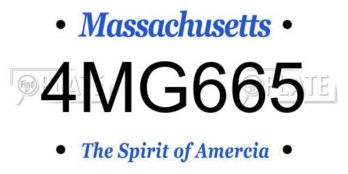 4MG665 Massachusetts License Plate