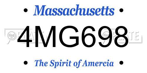 4MG698 Massachusetts License Plate