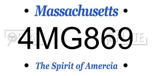 4MG869 Massachusetts License Plate