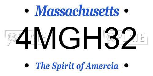 4MGH32 Massachusetts License Plate