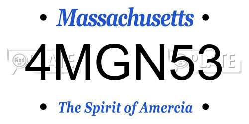 4MGN53 Massachusetts License Plate