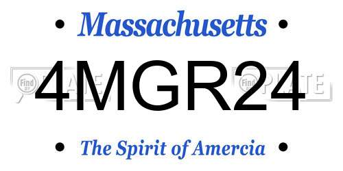 4MGR24 Massachusetts License Plate