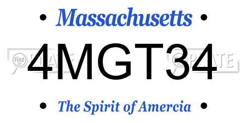 4MGT34 Massachusetts License Plate