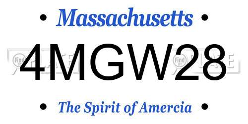 4MGW28 Massachusetts License Plate