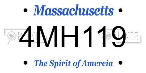 4MH119 Massachusetts License Plate
