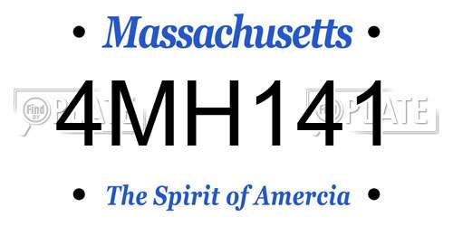 4MH141 Massachusetts License Plate