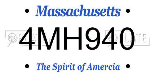 4MH940 Massachusetts License Plate