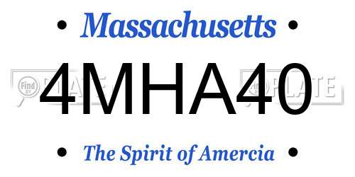 4MHA40 Massachusetts License Plate