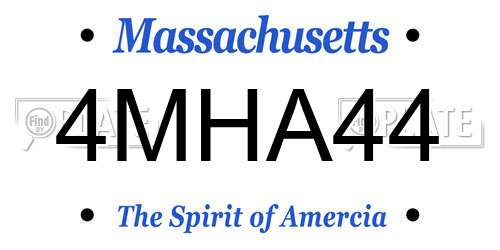4MHA44 Massachusetts License Plate