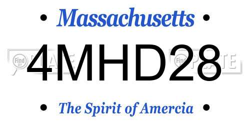 4MHD28 Massachusetts License Plate