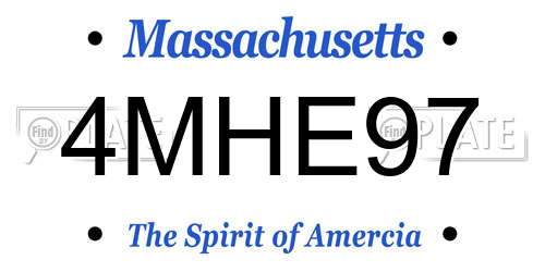 4MHE97 Massachusetts License Plate