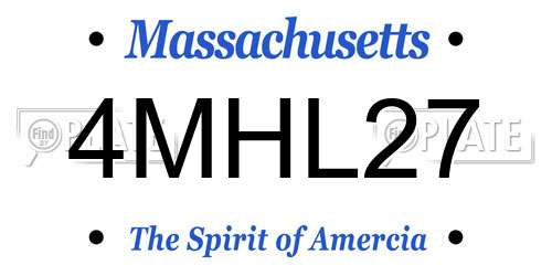 4MHL27 Massachusetts License Plate