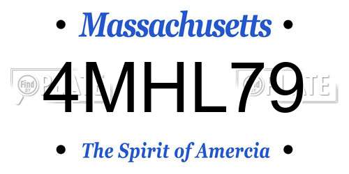 4MHL79 Massachusetts License Plate