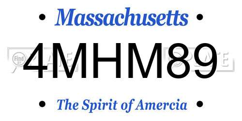 4MHM89 Massachusetts License Plate