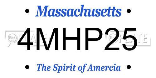 4MHP25 Massachusetts License Plate