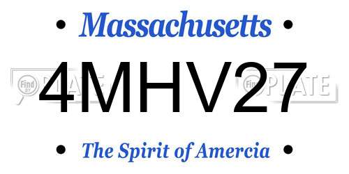 4MHV27 Massachusetts License Plate