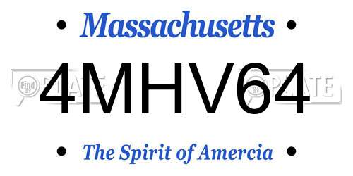 4MHV64 Massachusetts License Plate