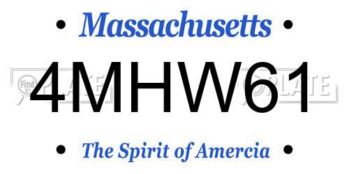 4MHW61 Massachusetts License Plate