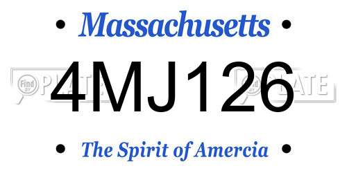 4MJ126 Massachusetts License Plate
