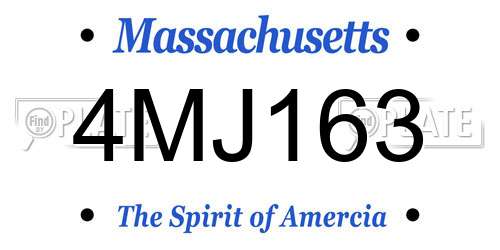 4MJ163 Massachusetts License Plate