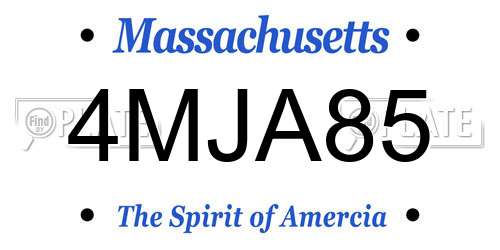 4MJA85 Massachusetts License Plate