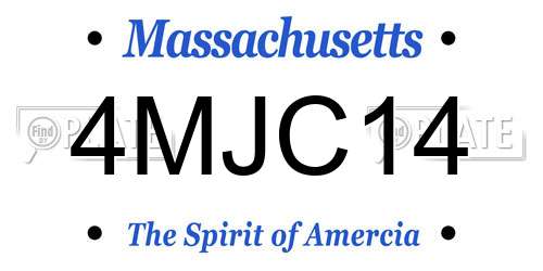 4MJC14 Massachusetts License Plate