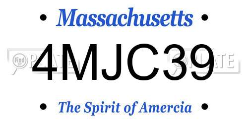 4MJC39 Massachusetts License Plate