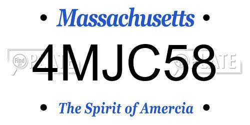 4MJC58 Massachusetts License Plate