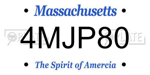 4MJP80 Massachusetts License Plate