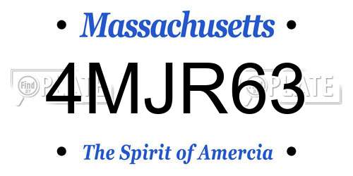 4MJR63 Massachusetts License Plate