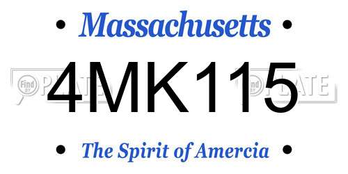 4MK115 Massachusetts License Plate