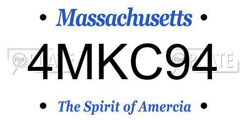 4MKC94 Massachusetts License Plate