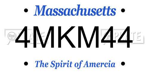 4MKM44 Massachusetts License Plate