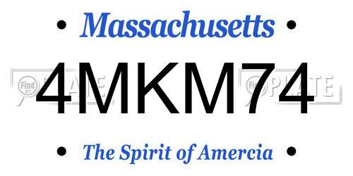 4MKM74 Massachusetts License Plate