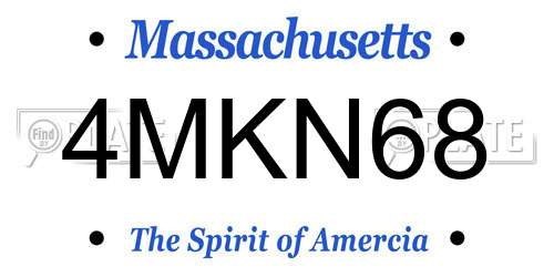 4MKN68 Massachusetts License Plate