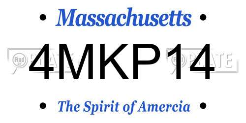 4MKP14 Massachusetts License Plate