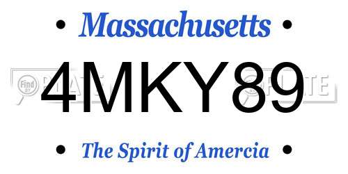 4MKY89 Massachusetts License Plate