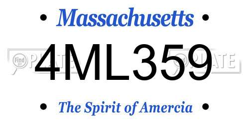 4ML359 Massachusetts License Plate