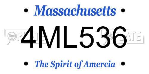 4ML536 Massachusetts License Plate
