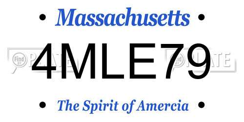4MLE79 Massachusetts License Plate