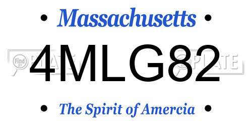 4MLG82 Massachusetts License Plate