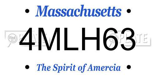 4MLH63 Massachusetts License Plate