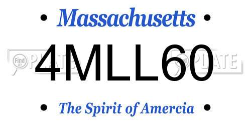 4MLL60 Massachusetts License Plate