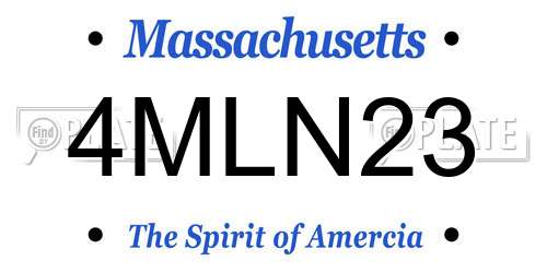 4MLN23 Massachusetts License Plate