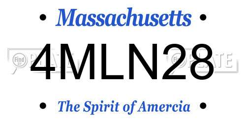 4MLN28 Massachusetts License Plate