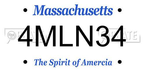 4MLN34 Massachusetts License Plate