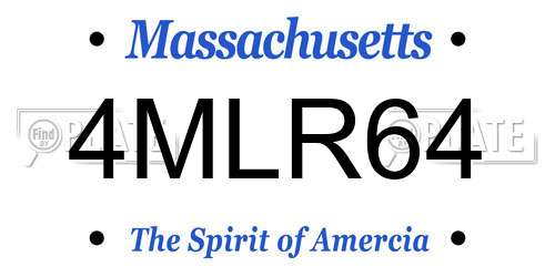 4MLR64 Massachusetts License Plate