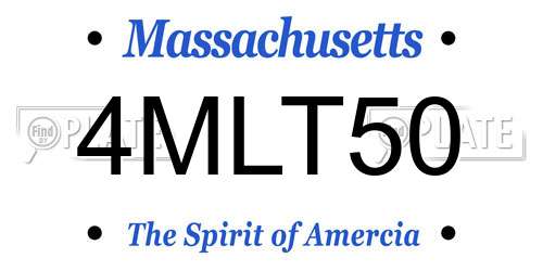 4MLT50 Massachusetts License Plate
