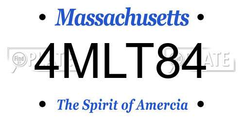 4MLT84 Massachusetts License Plate