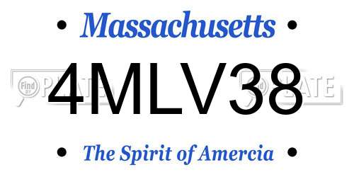 4MLV38 Massachusetts License Plate